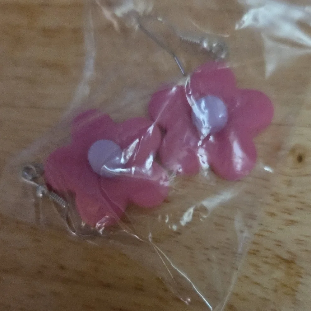 Earrings,Purple and Pink Flower Set
